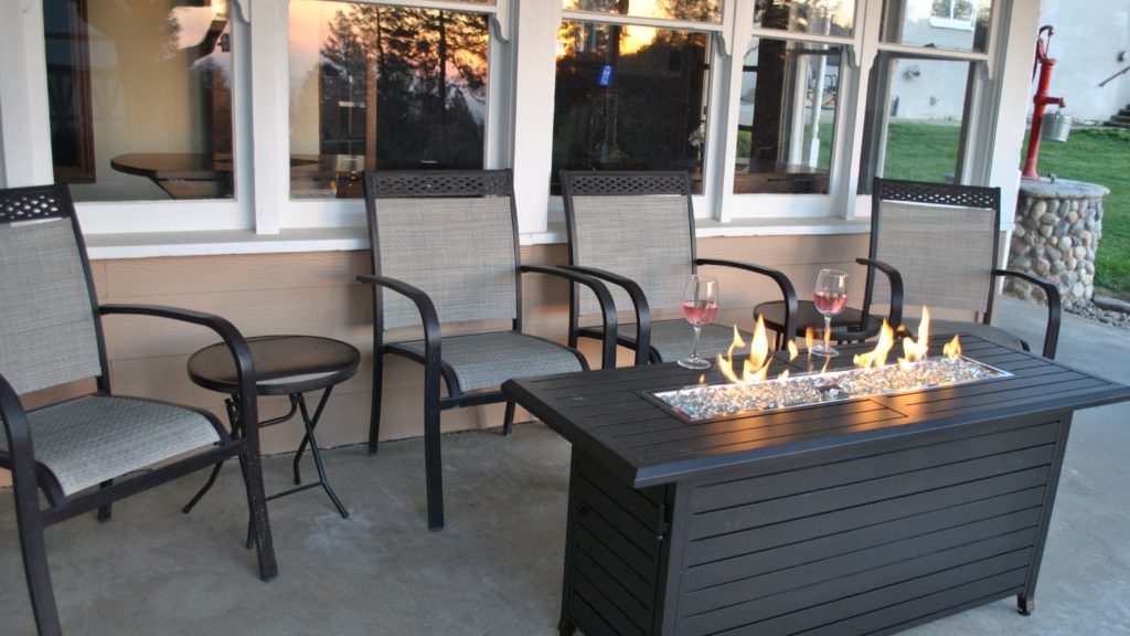 Outdoor Seating Area with Relaxing Gas Firepit